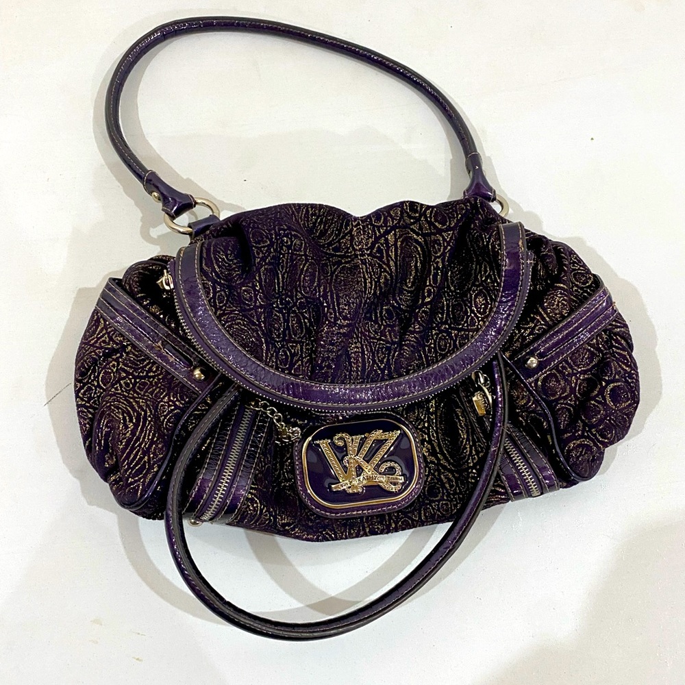 Kathy plum purple and gold purse